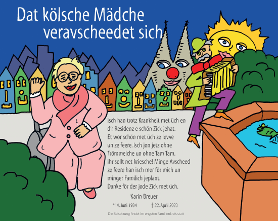 Anzeige von Karin Breuer von Kölner Stadt-Anzeiger / Kölnische Rundschau / Express