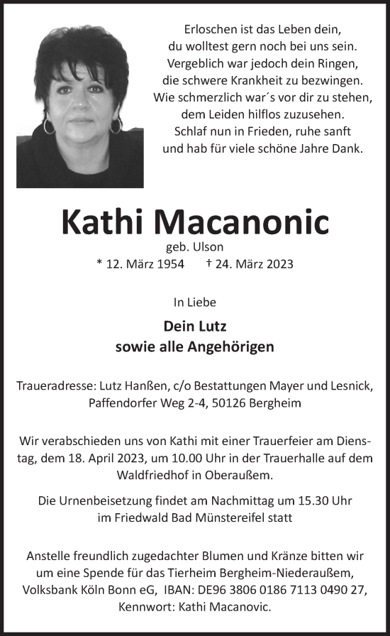 Anzeige von Kathi Macanonic von  Werbepost 