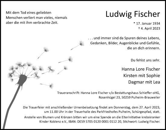Anzeige von Ludwig Fischer von Kölner Stadt-Anzeiger / Kölnische Rundschau / Express