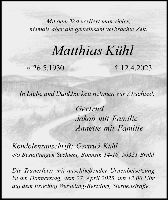 Anzeige von Matthias Kühl von  Schlossbote/Werbekurier 