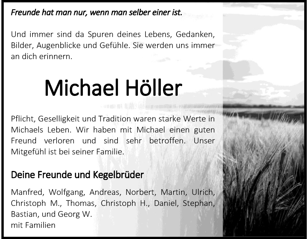  Traueranzeige für Michael Höller vom 08.04.2023 aus Kölner Stadt-Anzeiger / Kölnische Rundschau / Express