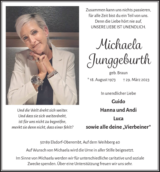 Anzeige von Michaela Junggeburth von  Werbepost 