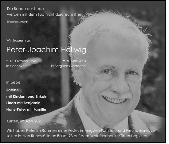 Anzeige von Peter-Joachim Hellwig von Kölner Stadt-Anzeiger / Kölnische Rundschau / Express