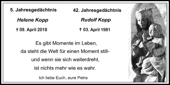 Anzeige von Rudolf Kopp von  EXPRESS - Die Woche 