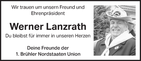 Anzeige von Werner Lanzrath von  Schlossbote/Werbekurier 