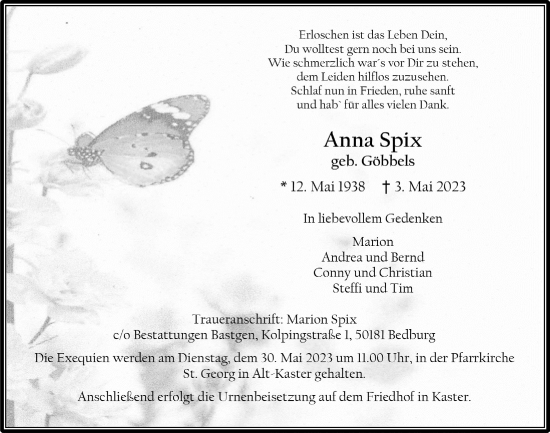 Anzeige von Anna Spix von  Werbepost 