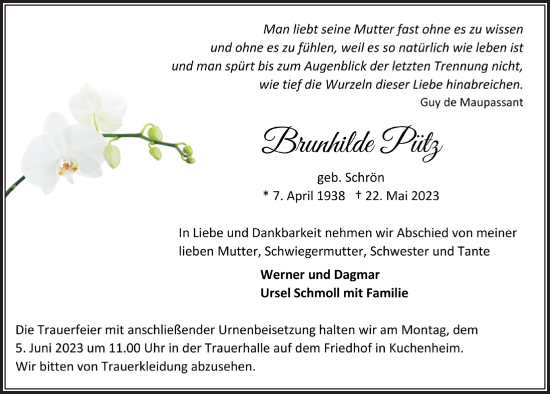 Anzeige von Brunhilde Pütz von  Blickpunkt Euskirchen 
