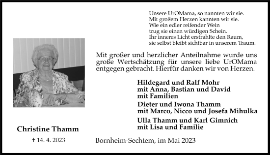 Anzeige von Christine Tamm von  Schaufenster/Blickpunkt 