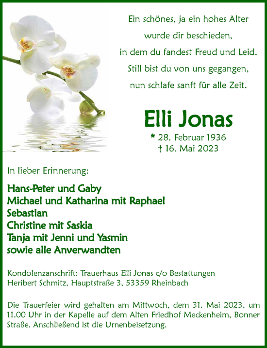 Anzeige von Elli Jonas von  Schaufenster/Blickpunkt 