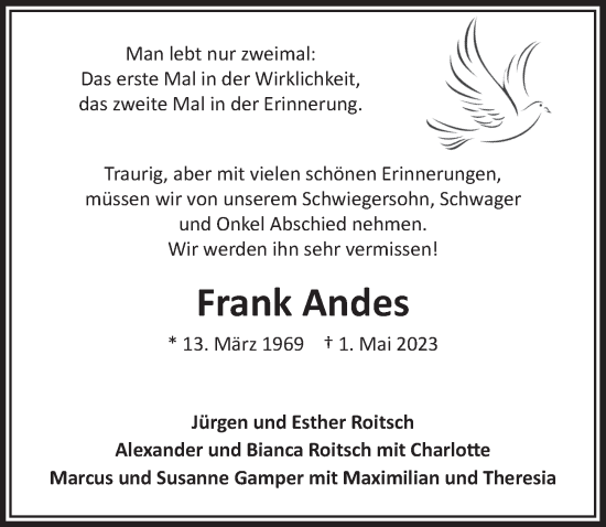 Anzeige von Frank Andes von  Bergisches Handelsblatt 
