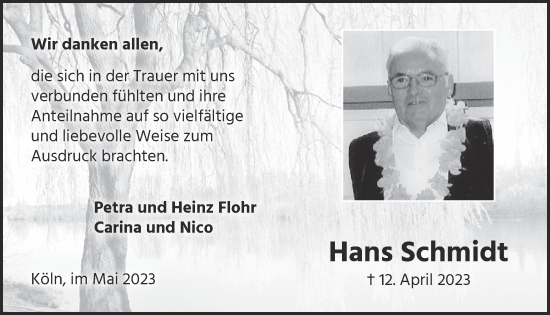 Anzeige von Hans Schmidt von  EXPRESS - Die Woche 