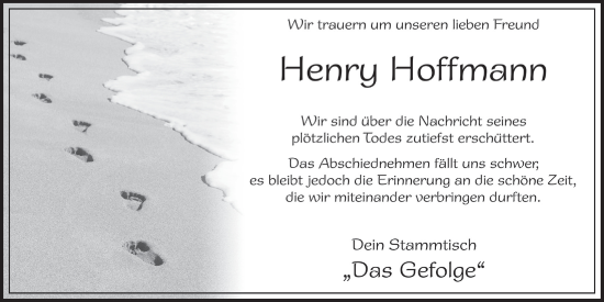 Anzeige von Henry Hoffmann von  Blickpunkt Euskirchen 