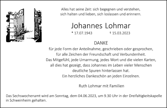 Anzeige von Johannes Lohmar von  Blickpunkt Euskirchen 