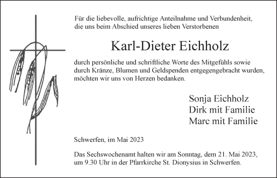 Anzeige von Karl-Dieter Eichholz von  Blickpunkt Euskirchen 