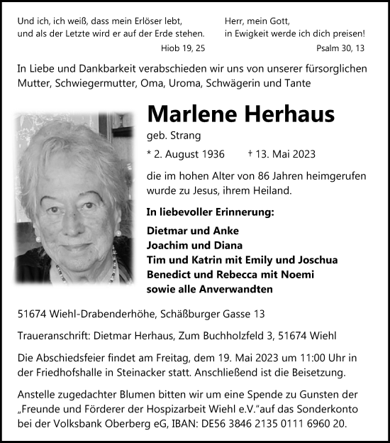 Anzeige von Marlene Herhaus von Kölner Stadt-Anzeiger / Kölnische Rundschau / Express