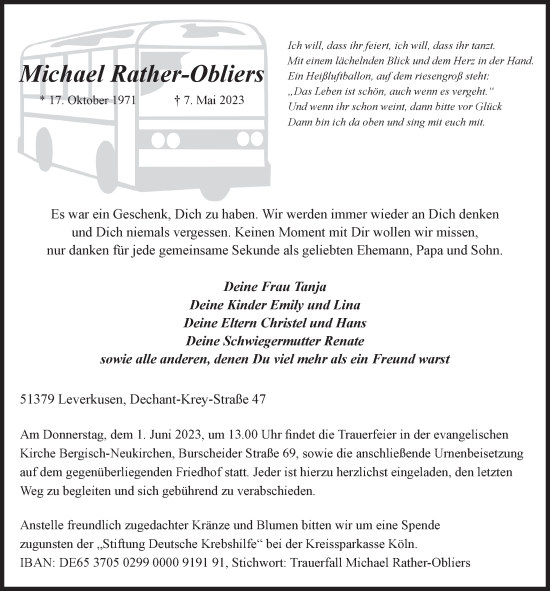 Anzeige von Michael Rather-Obliers von  Lokale Informationen 