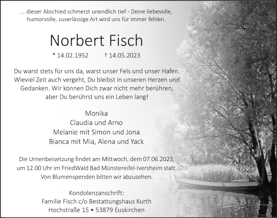 Anzeige von Norbert Fisch von  Blickpunkt Euskirchen 