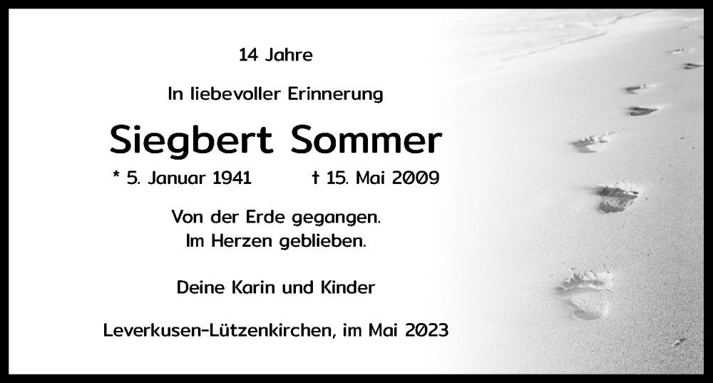  Traueranzeige für Siegbert Sommer vom 18.07.2023 aus Kölner Stadt-Anzeiger / Kölnische Rundschau / Express