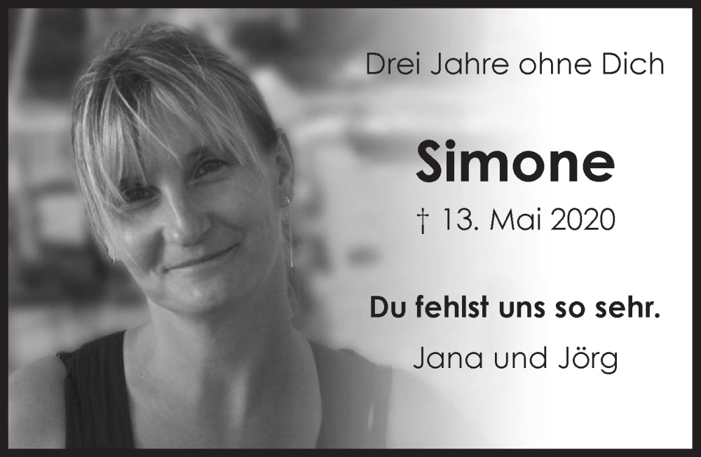  Traueranzeige für Simone Ortmann vom 18.07.2023 aus  Bergisches Handelsblatt 