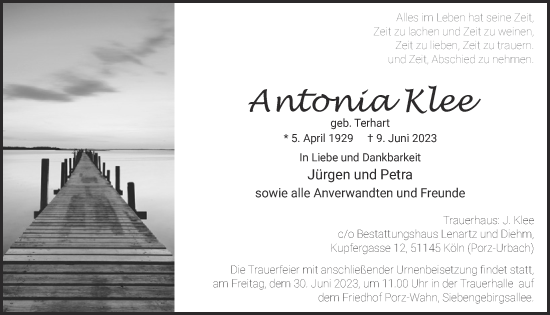 Anzeige von Antonia Klee von  EXPRESS - Die Woche 