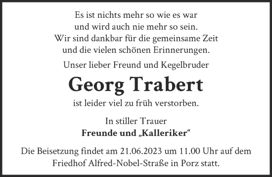 Anzeige von Georg Trabert von  EXPRESS - Die Woche 