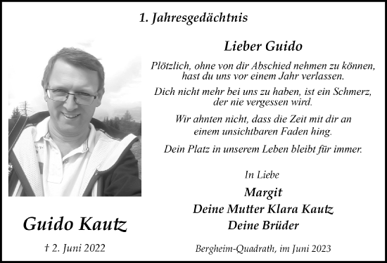 Anzeige von Guido Kaut von  Werbepost 