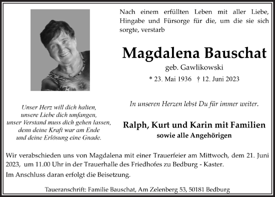 Anzeige von Magdalena Bauschat von  Werbepost 