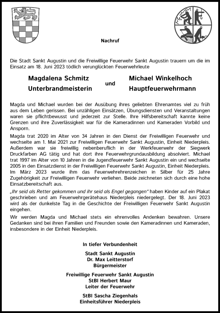  Traueranzeige für Magdalena Schmitz vom 01.07.2023 aus Kölner Stadt-Anzeiger / Kölnische Rundschau / Express