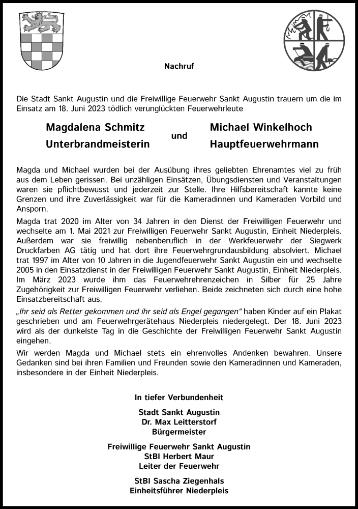  Traueranzeige für Magdalena Schmitz vom 18.07.2023 aus Kölner Stadt-Anzeiger / Kölnische Rundschau / Express