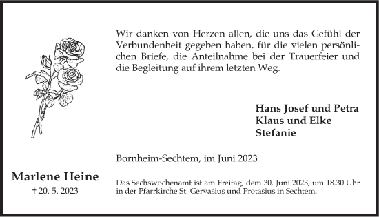 Anzeige von Marlene Heine von  Schaufenster/Blickpunkt  Schlossbote/Werbekurier 