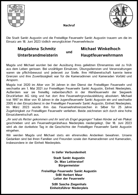 Anzeige von Michael Winkelhoch von Kölner Stadt-Anzeiger / Kölnische Rundschau / Express