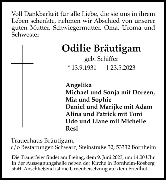 Anzeige von Odilie Bräutigam von  Schaufenster/Blickpunkt 