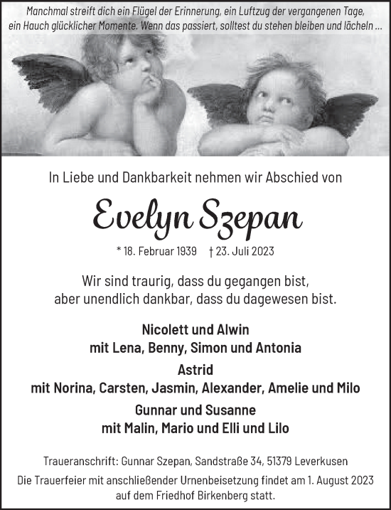 Anzeige von Evelyn Szepan von  Lokale Informationen 