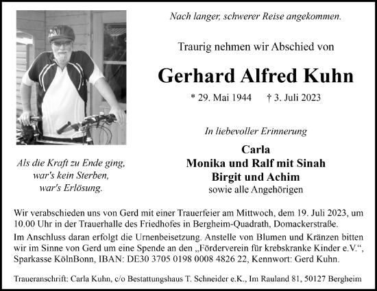 Anzeige von Gerhard Alfred Kuhn von  Werbepost 