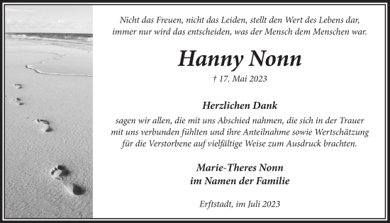Anzeige von Hanny Nonn von  Werbepost 