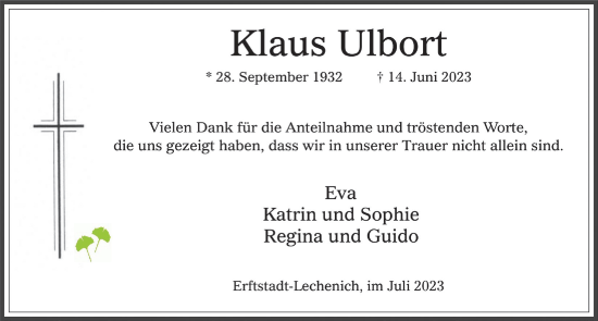 Anzeige von Klaus Ulbort von  Werbepost 