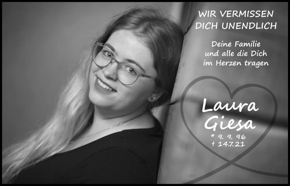  Traueranzeige für Laura Giesa vom 18.07.2023 aus  Blickpunkt Euskirchen 