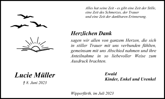 Anzeige von Lucie Müller von Kölner Stadt-Anzeiger / Kölnische Rundschau / Express