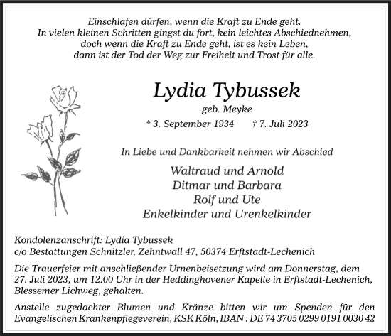 Anzeige von Lydia Tybussek von  Werbepost 