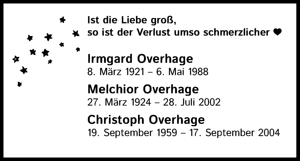  Traueranzeige für Melchior Overhage vom 18.07.2023 aus Kölner Stadt-Anzeiger / Kölnische Rundschau / Express