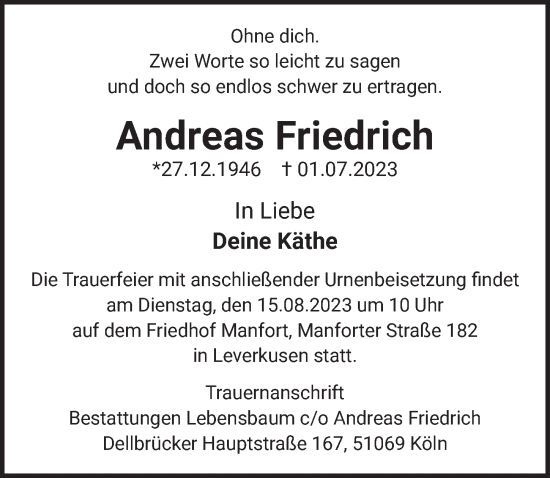 Anzeige von Andreas Friedrich von  Lokale Informationen 