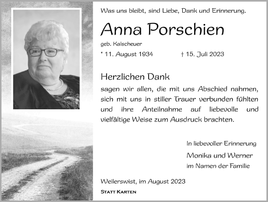 Anzeige von Anna Porschien von  Blickpunkt Euskirchen 