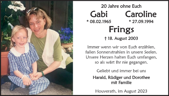 Anzeige von Gabi Frings von  Schaufenster/Blickpunkt 