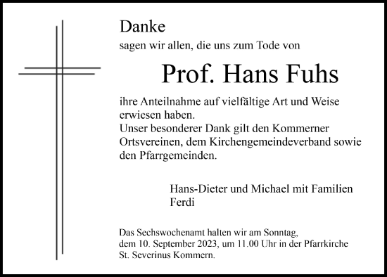Anzeige von Hans Fuhs von  Blickpunkt Euskirchen 