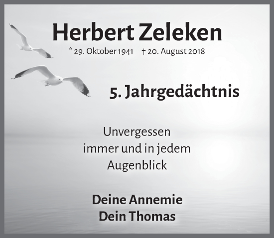 Anzeige von Herbert Zeleken von  Blickpunkt Euskirchen 