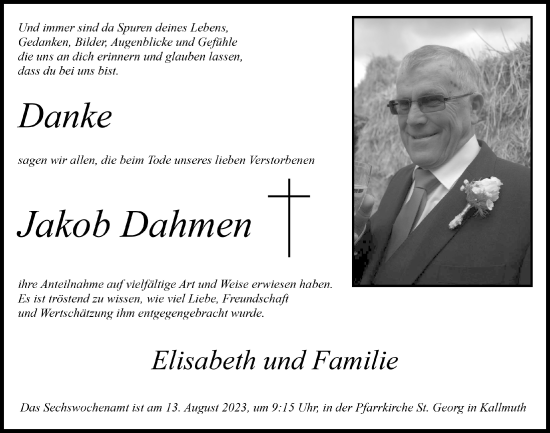 Anzeige von Jakob Dahmen von  Blickpunkt Euskirchen 