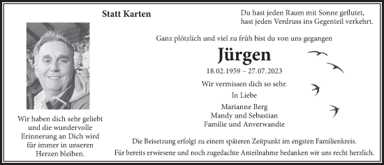 Anzeige von Jürgen  von  Wochenende 