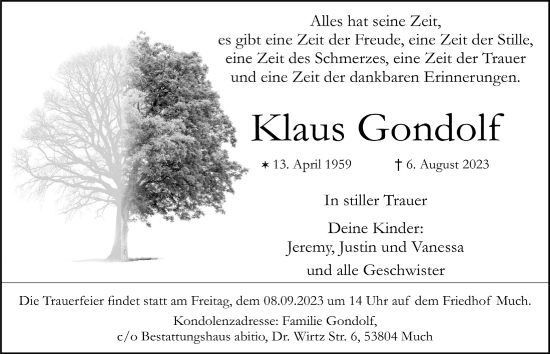 Anzeige von Klaus Gondolf von  Lokale Informationen 