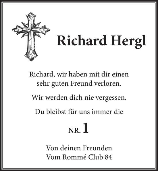 Anzeige von Richard Hergl von  Werbepost 