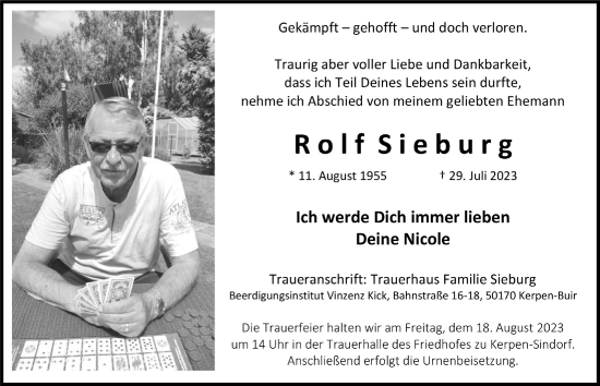 Anzeige von Rolf Sieburg von  Werbepost 